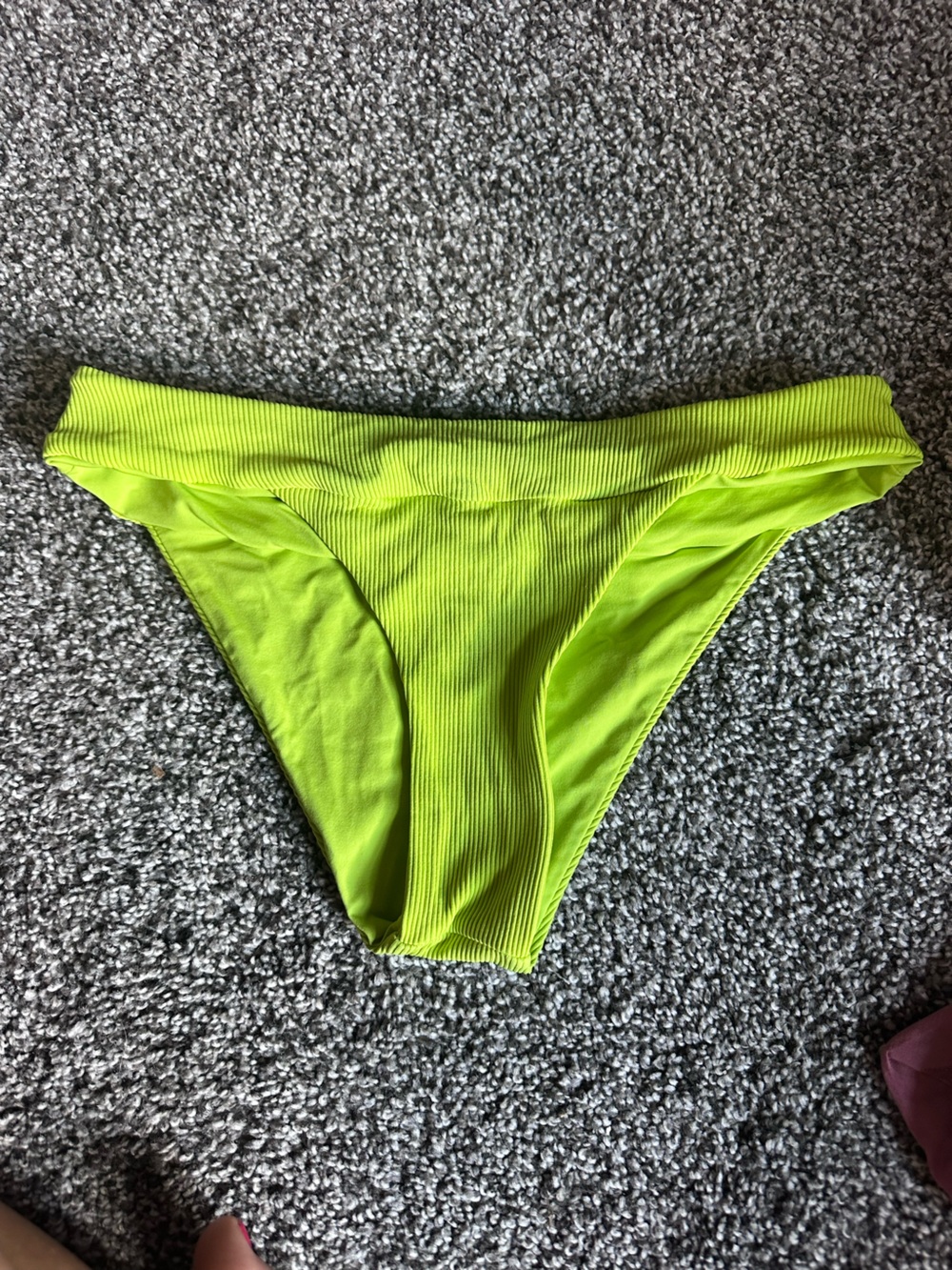 l*space Neon Lime Ribbed Bikini Bottom